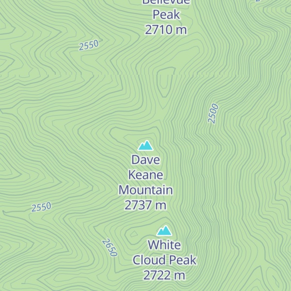 Map of Dave Keane Mountain