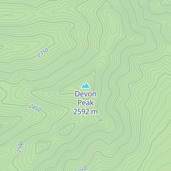 Map of Devon Peak