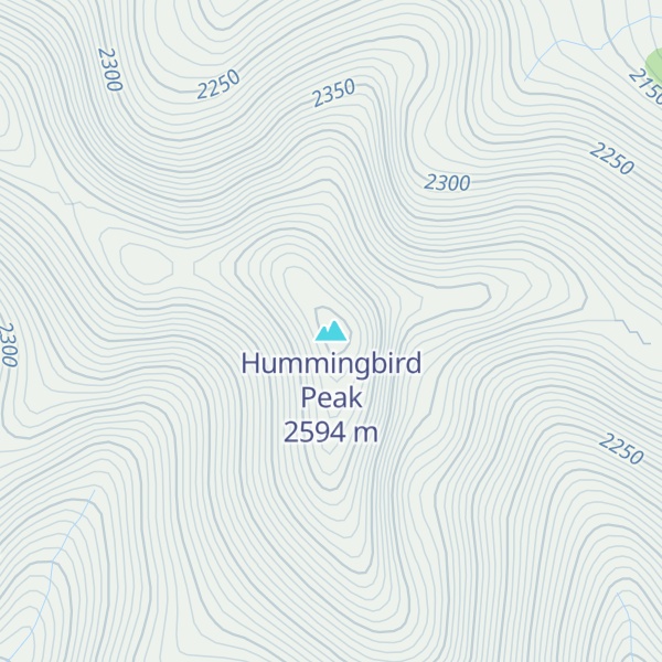 Map of Hummingbird Peak