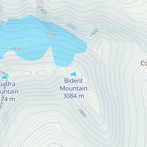 Map of Bident Mountain