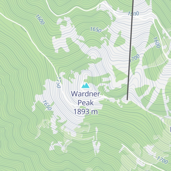 Map of Wardner Peak