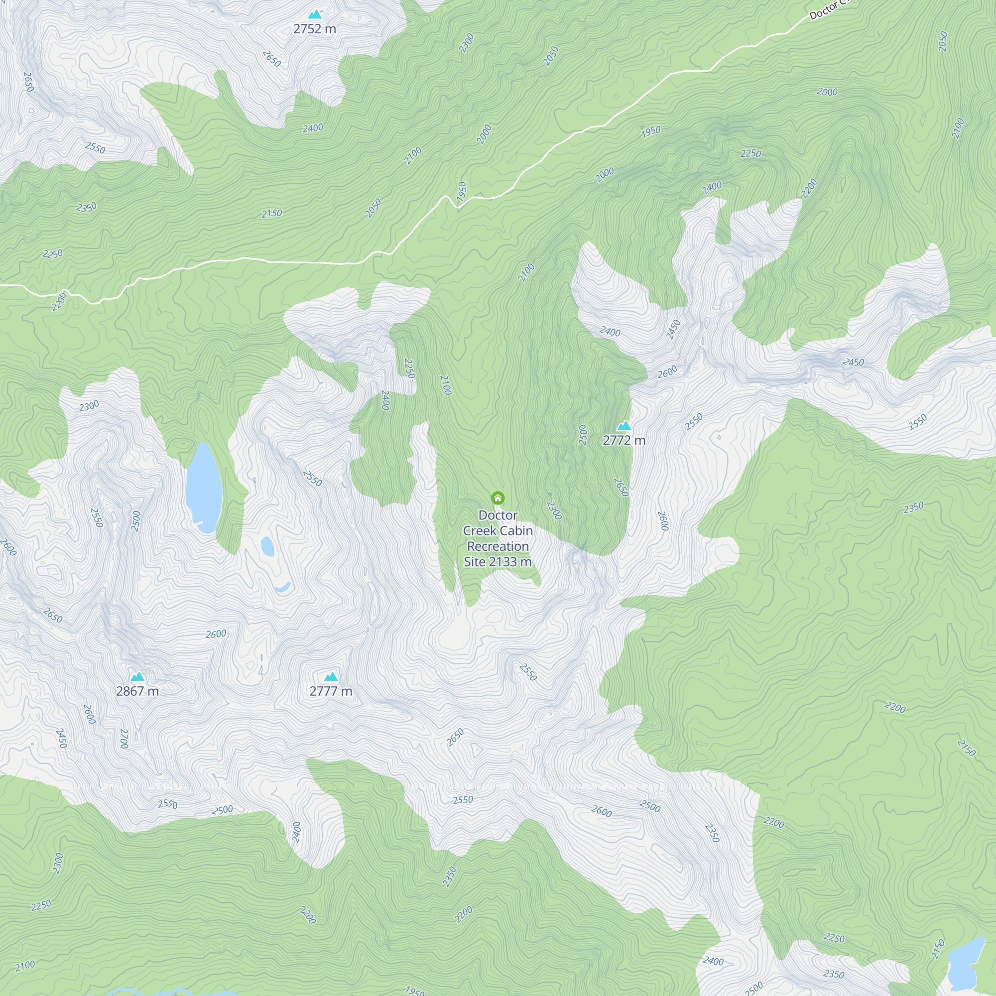 Doctor Creek Cabin Recreation Site map