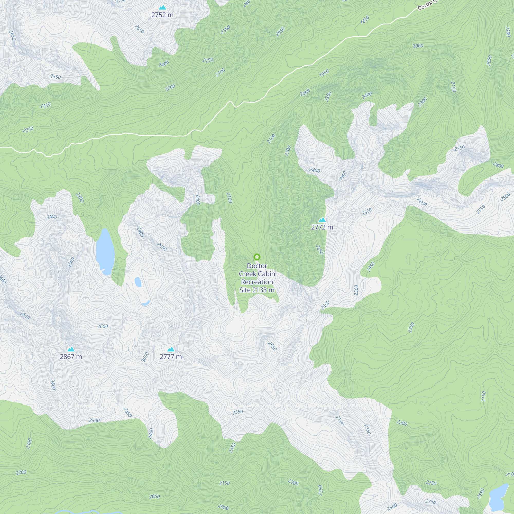 Doctor Creek Cabin Recreation Site map