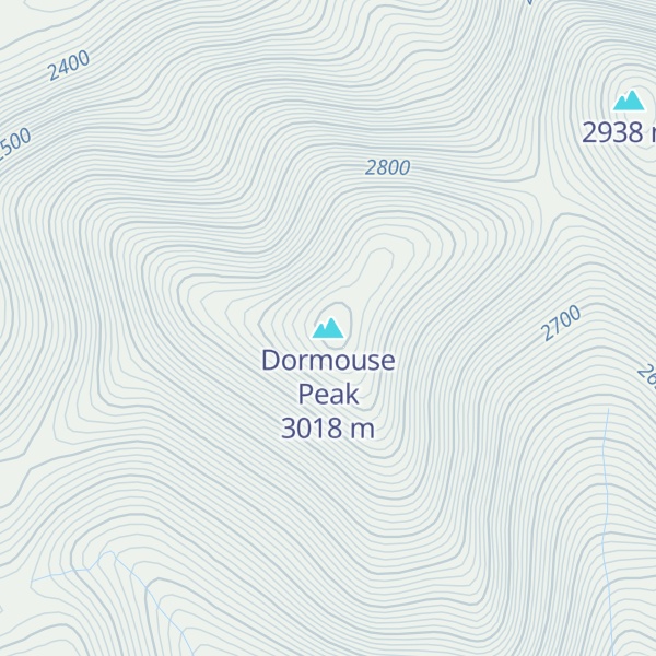Map of Dormouse Peak