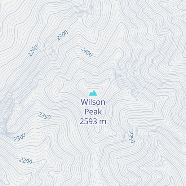Map of Wilson Peak