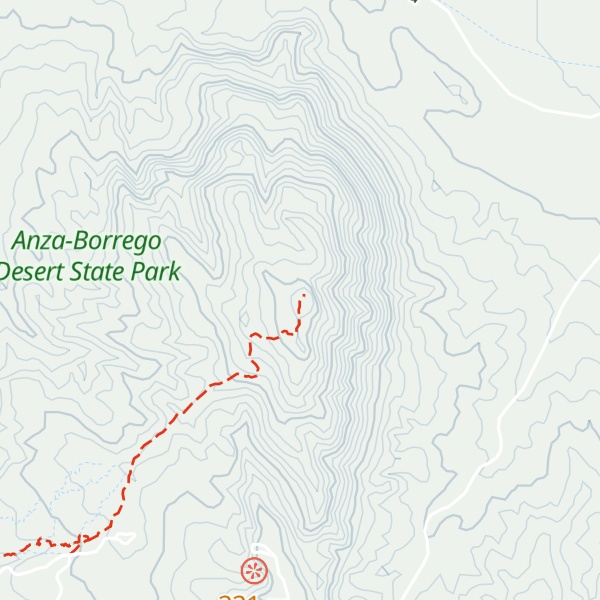 Map of West Butte Borrego Mountain