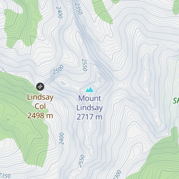 Map of Mount Lindsay