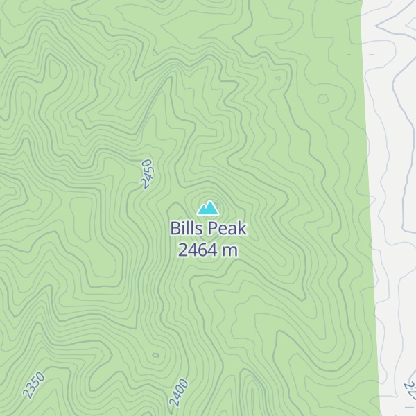 Map of Bills Peak