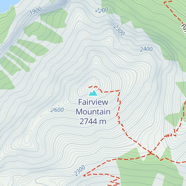 Map of Fairview Mountain