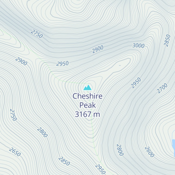 Map of Cheshire Peak