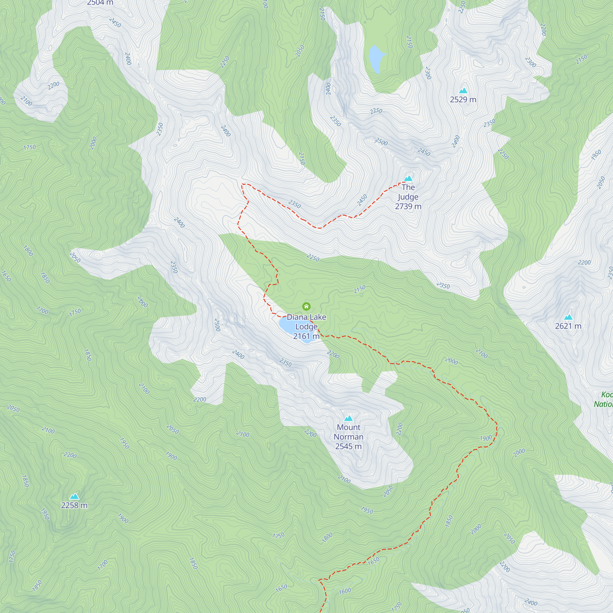 Diana Lake Lodge map
