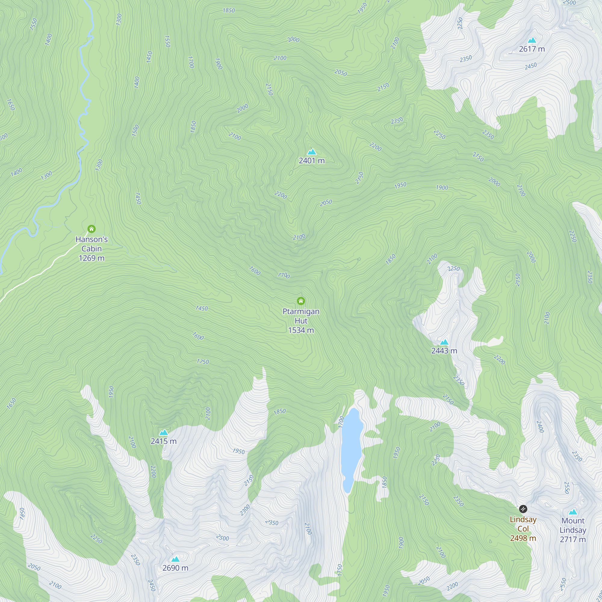 Ptarmigan Hut map