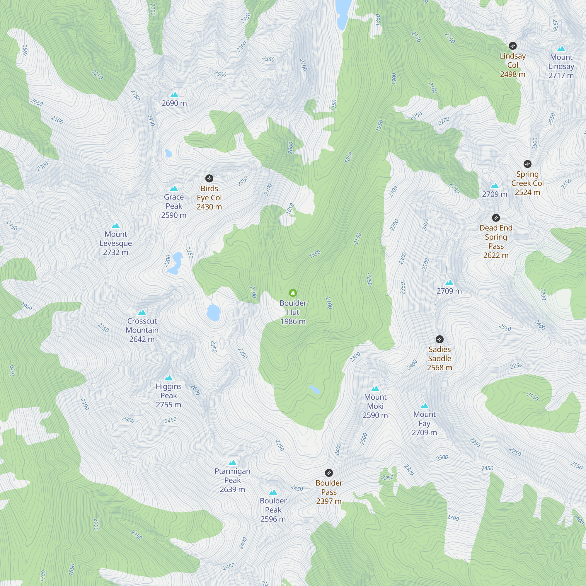 Boulder Hut map