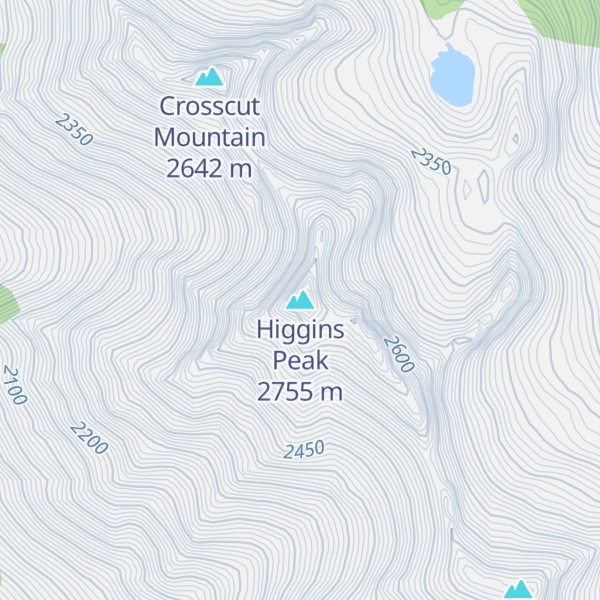 Map of Higgins Peak
