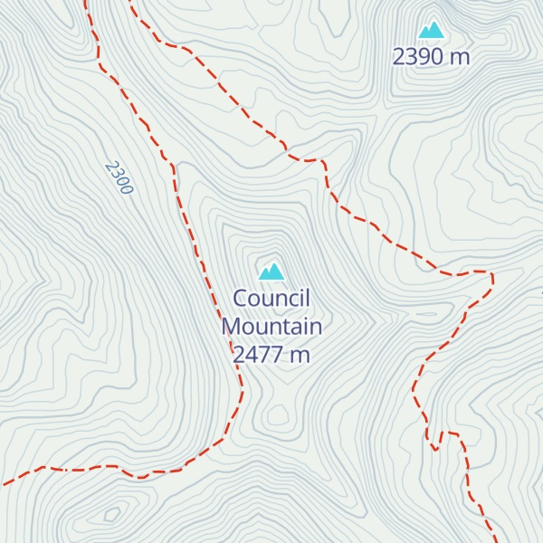 Map of Council Mountain