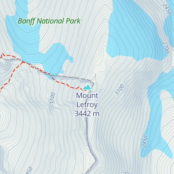 Map of Mount Lefroy