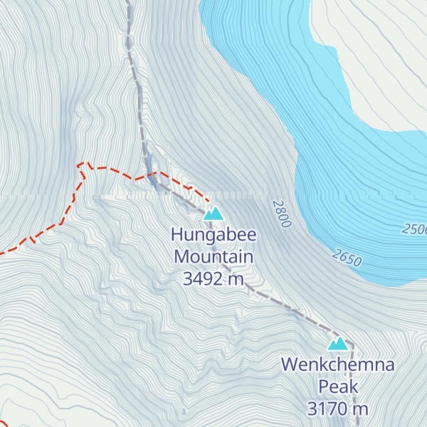 Map of Hungabee Mountain