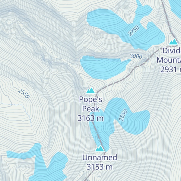 Map of Pope's Peak