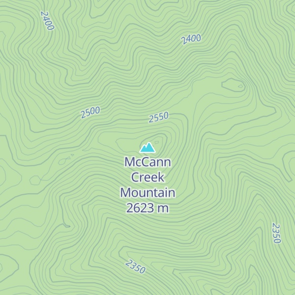 Map of McCann Creek Mountain