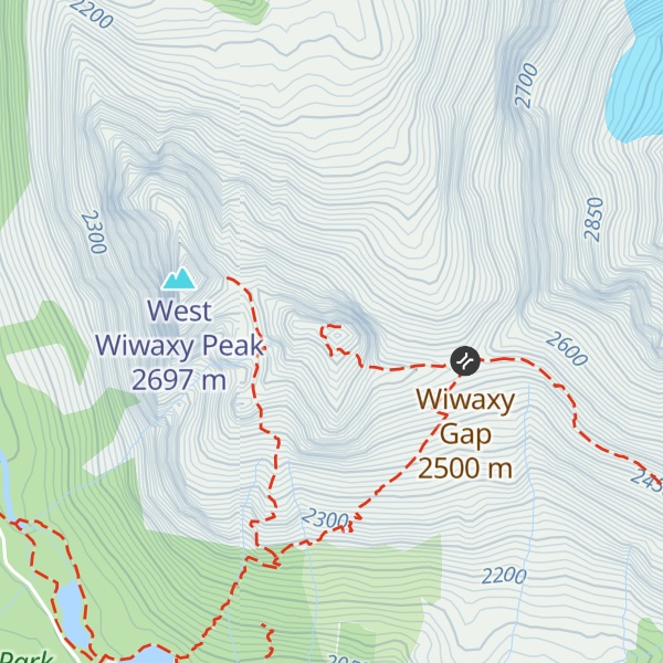 Map of East Wiwaxy Peak