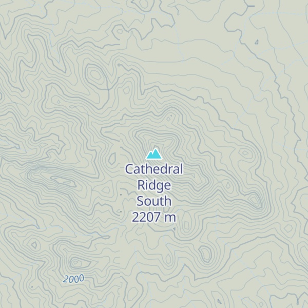 Map of Cathedral Ridge South