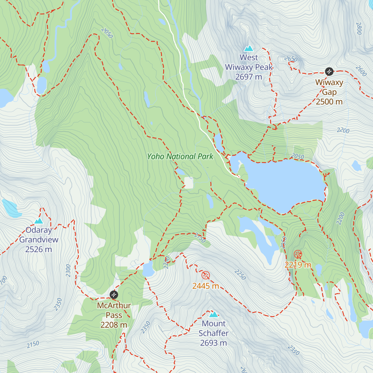 Elizabeth Parker Hut map