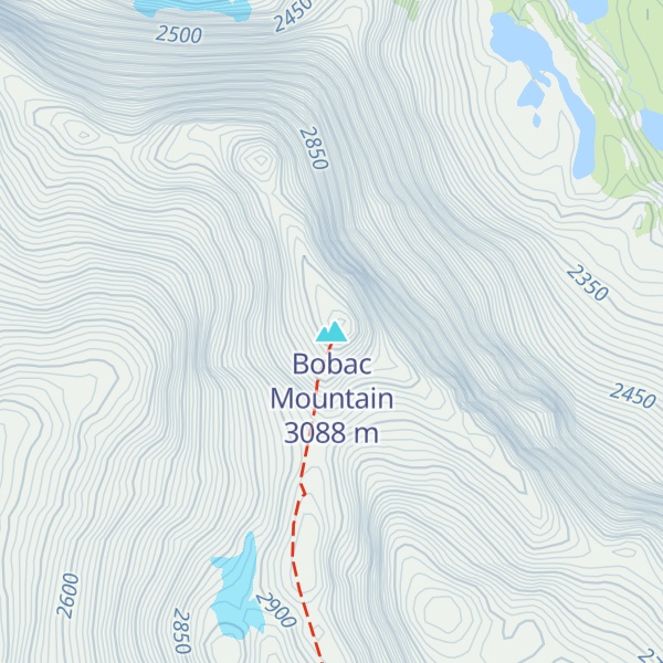 Map of Bobac Mountain