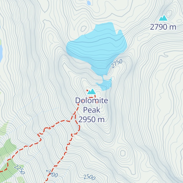 Map of Dolomite Peak