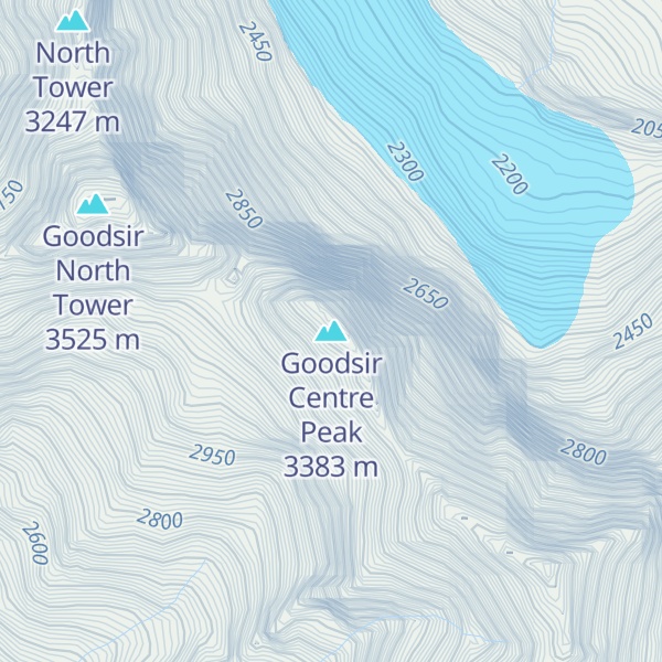 Map of Goodsir Centre Peak