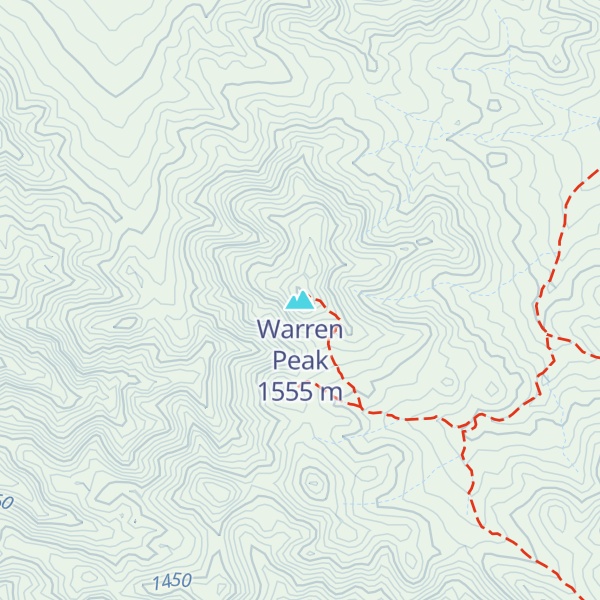 Map of Warren Peak