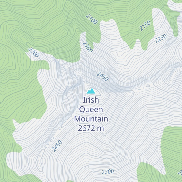 Map of Irish Queen Mountain