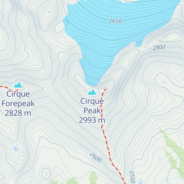 Map of Cirque Peak