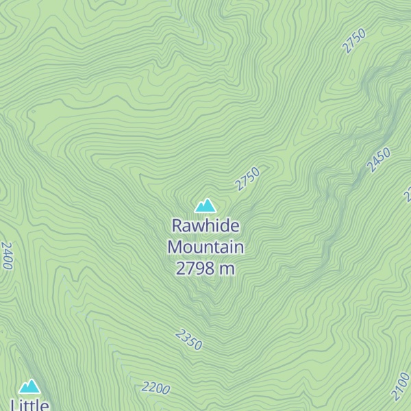 Map of Rawhide Mountain