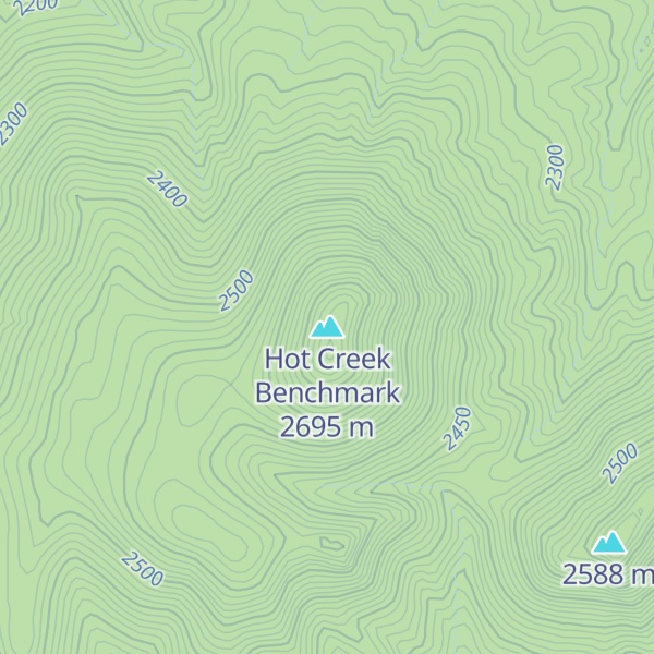 Map of Hot Creek Benchmark