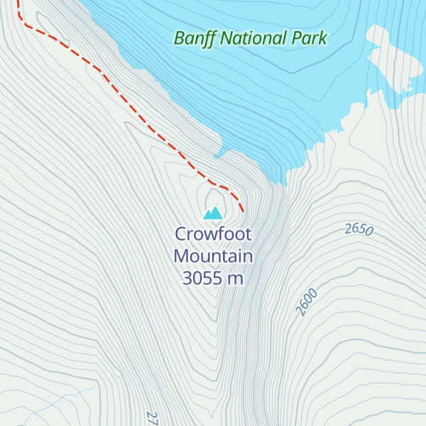 Map of Crowfoot Mountain