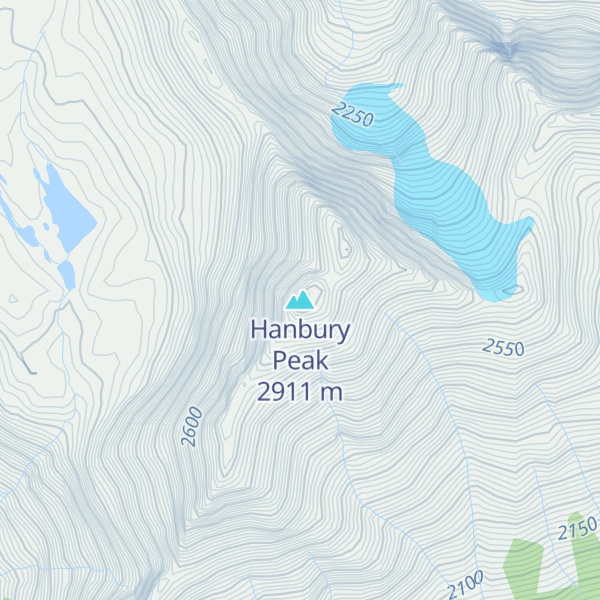 Map of Hanbury Peak