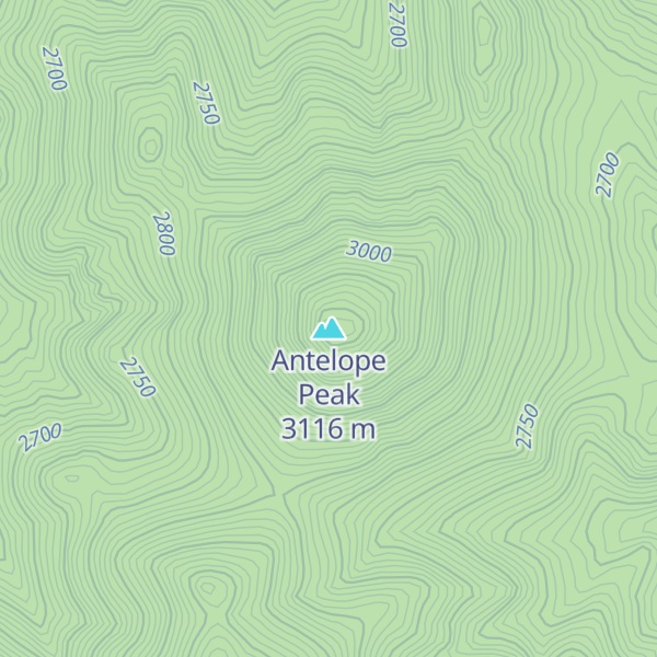 Map of Antelope Peak