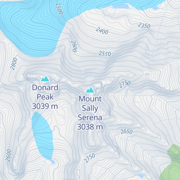 Map of Mount Sally Serena