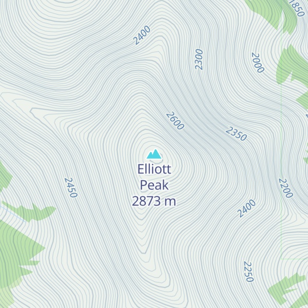 Map of Elliott Peak