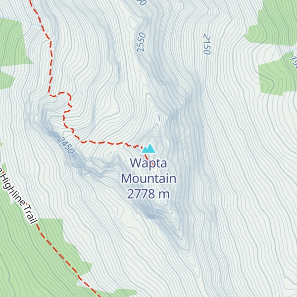 Map of Wapta Mountain