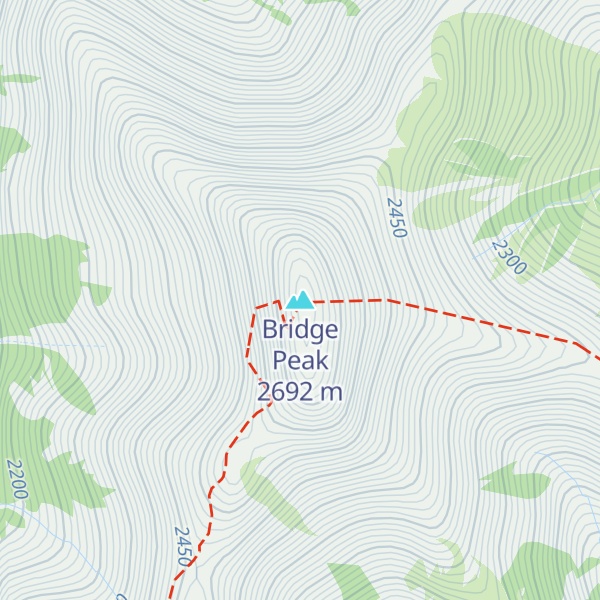 Map of Bridge Peak