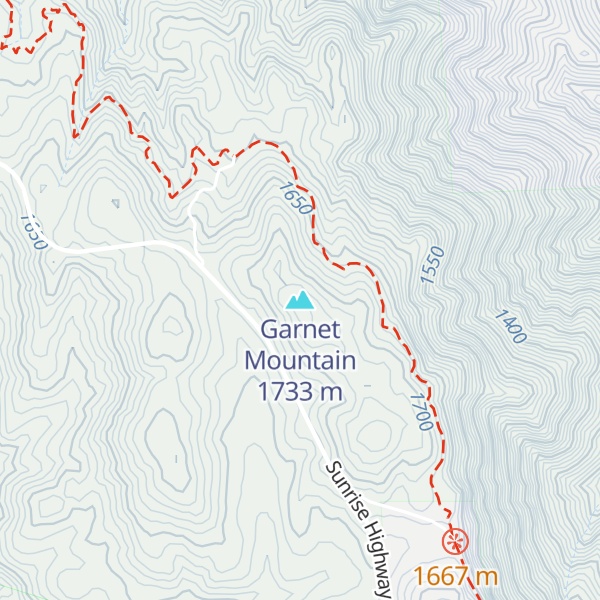 Map of Garnet Mountain