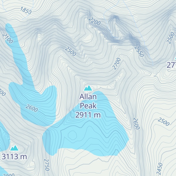 Map of Allan Peak