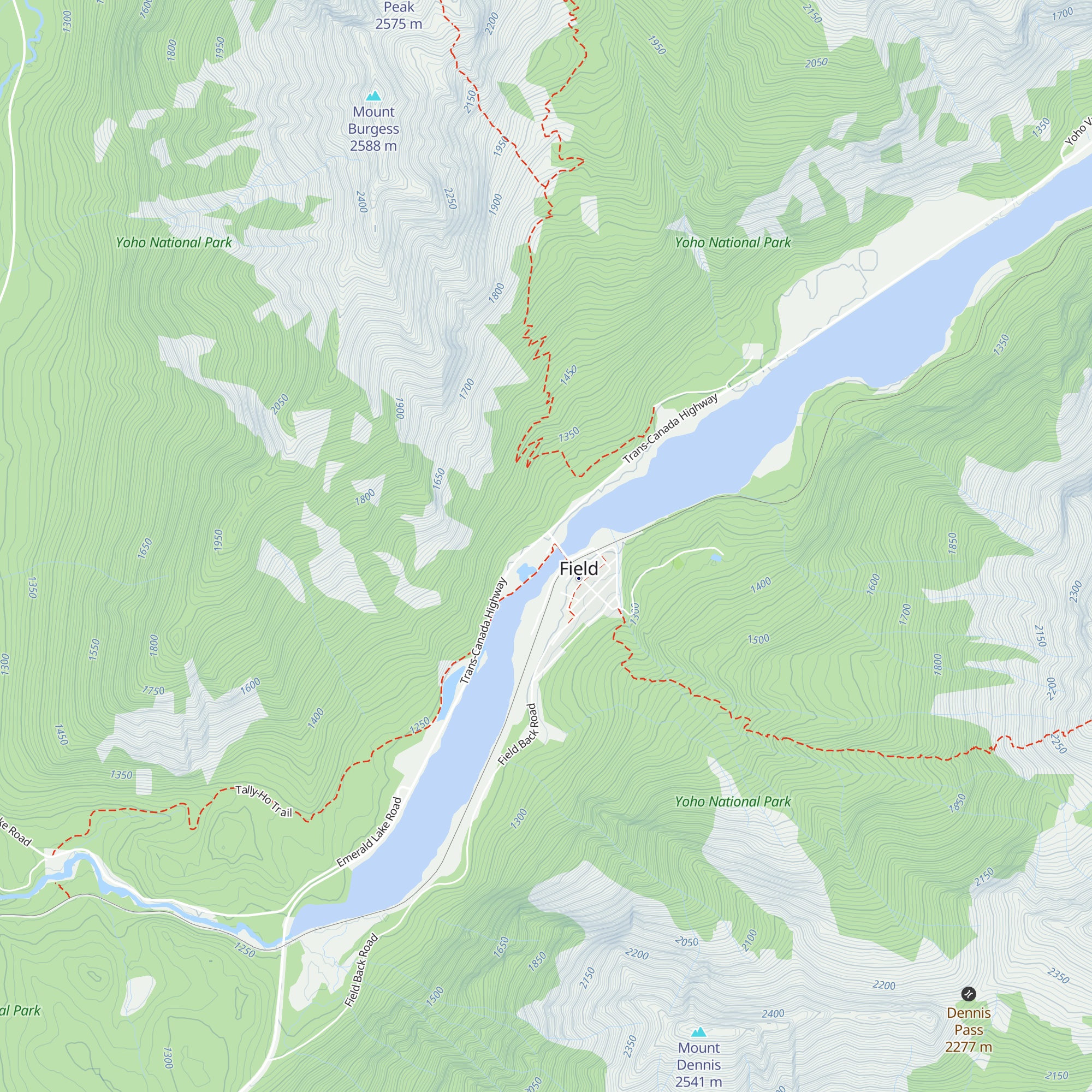 Yoho National Park Visitor Centre map