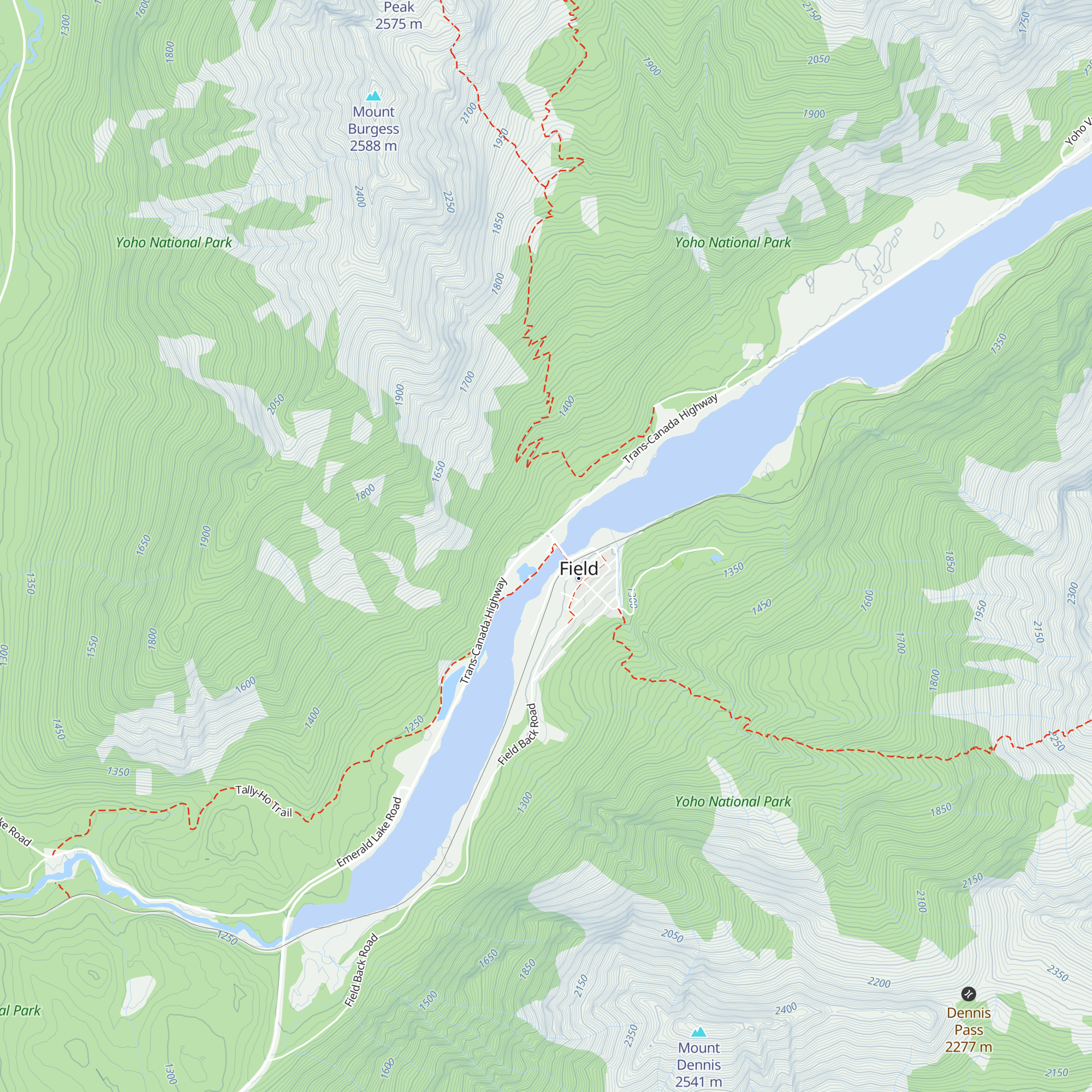 Yoho National Park Visitor Centre map