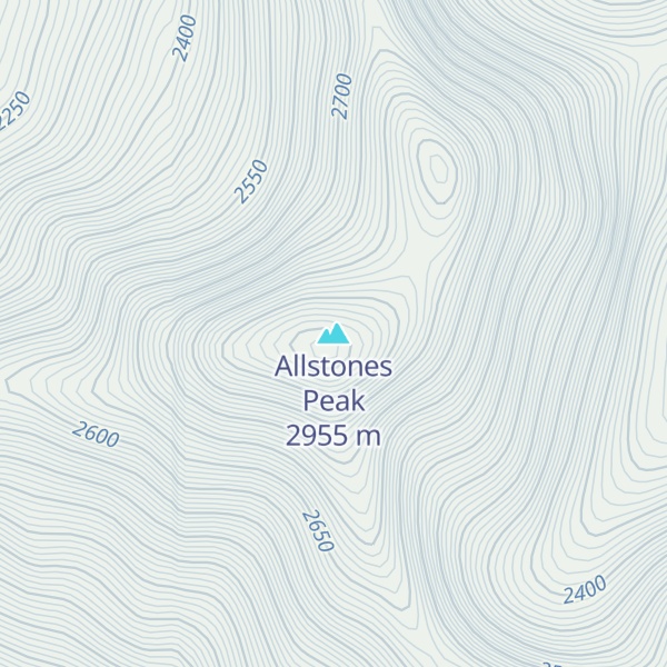 Map of Allstones Peak