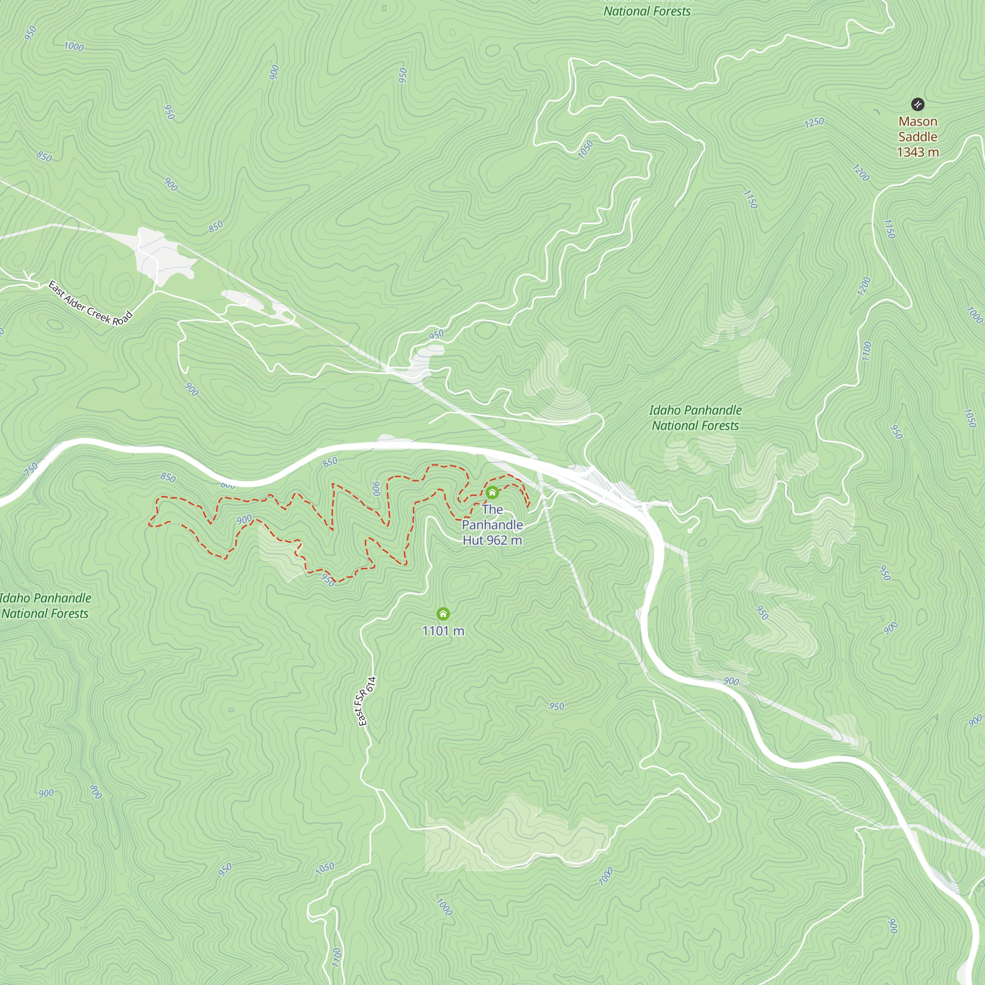 The Panhandle Hut map