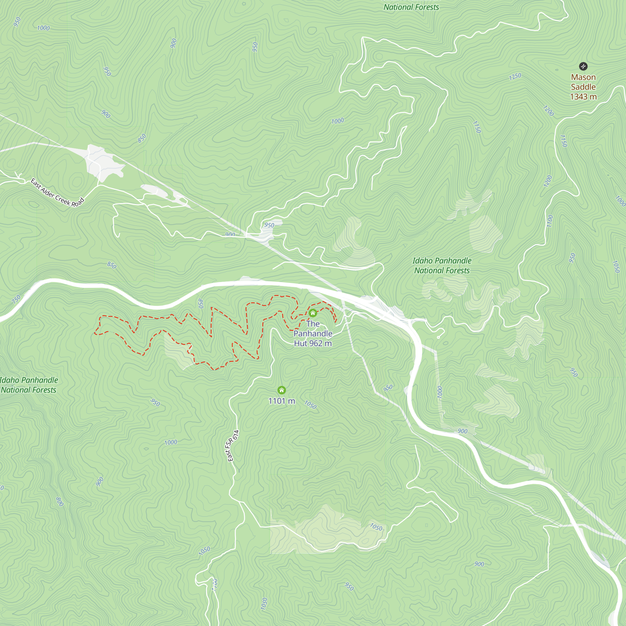 The Panhandle Hut map
