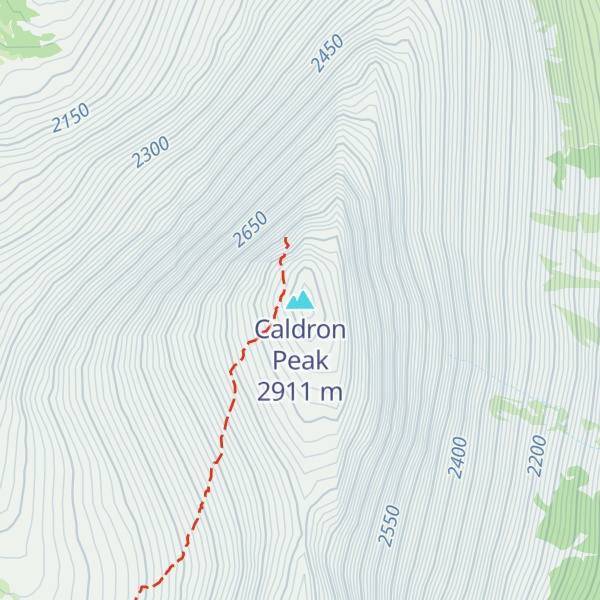 Map of Caldron Peak