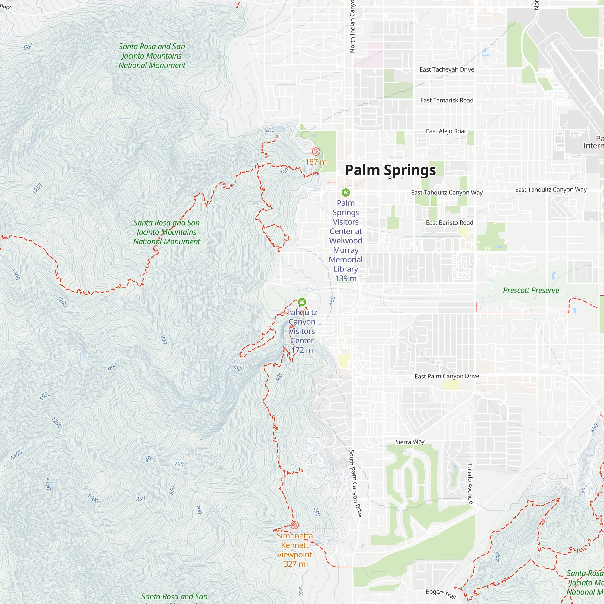 Tahquitz Canyon Visitors Center map